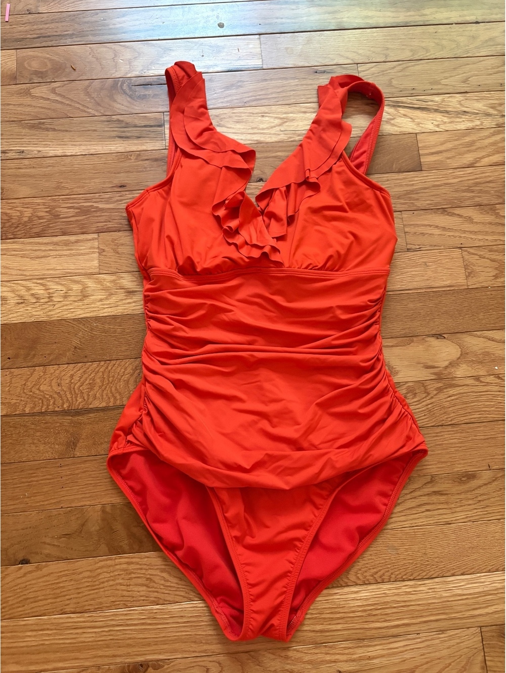 Lauren Ralph Lauren Ruffled One-Piece Swimsuit Papaya Size 6 READ